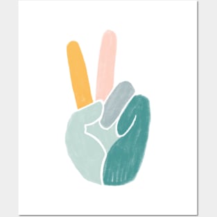 Peace sign pastel Posters and Art